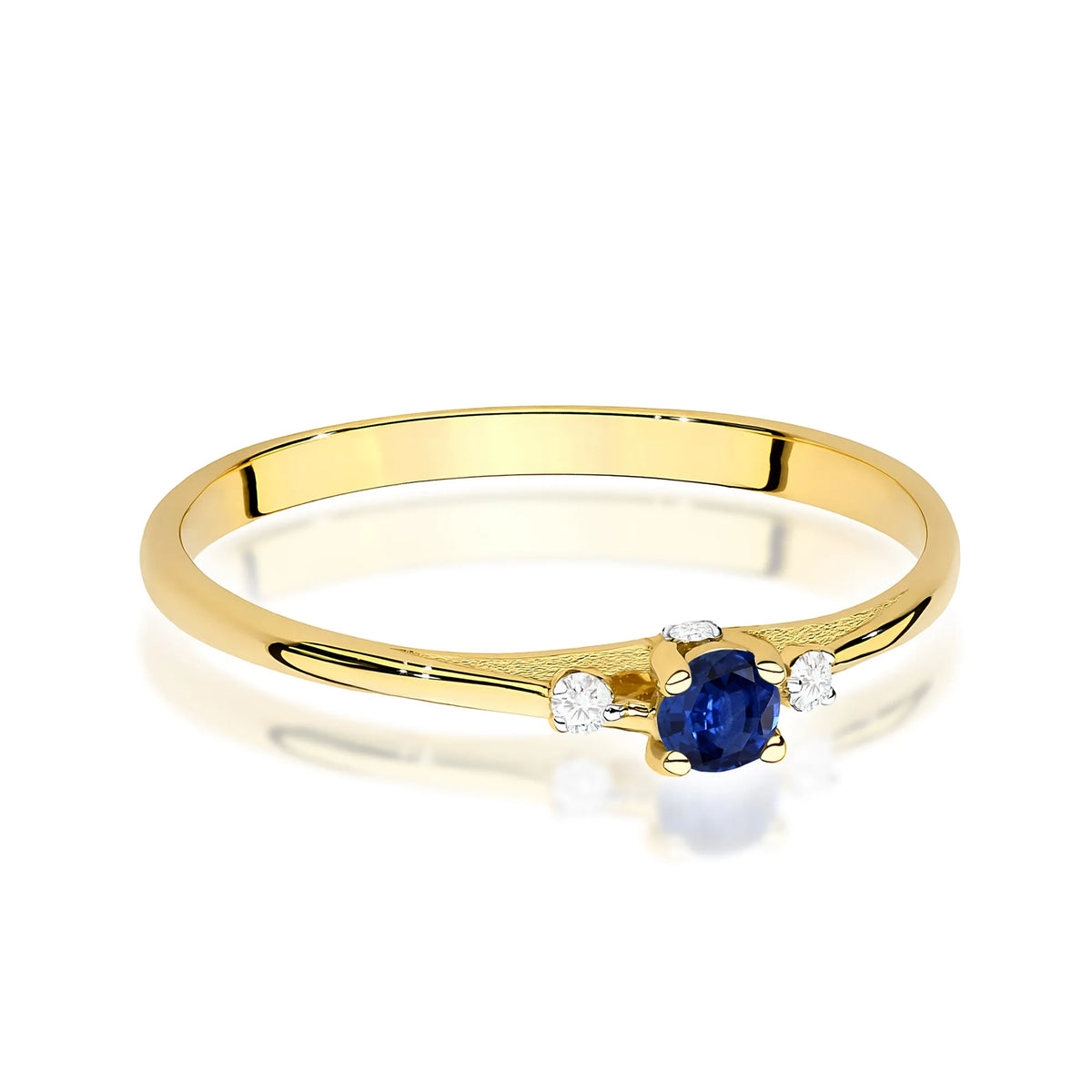 zlatý prsteň s 0,15 ct zafírom a 0,046 ct diamantmi w0614-sab-01