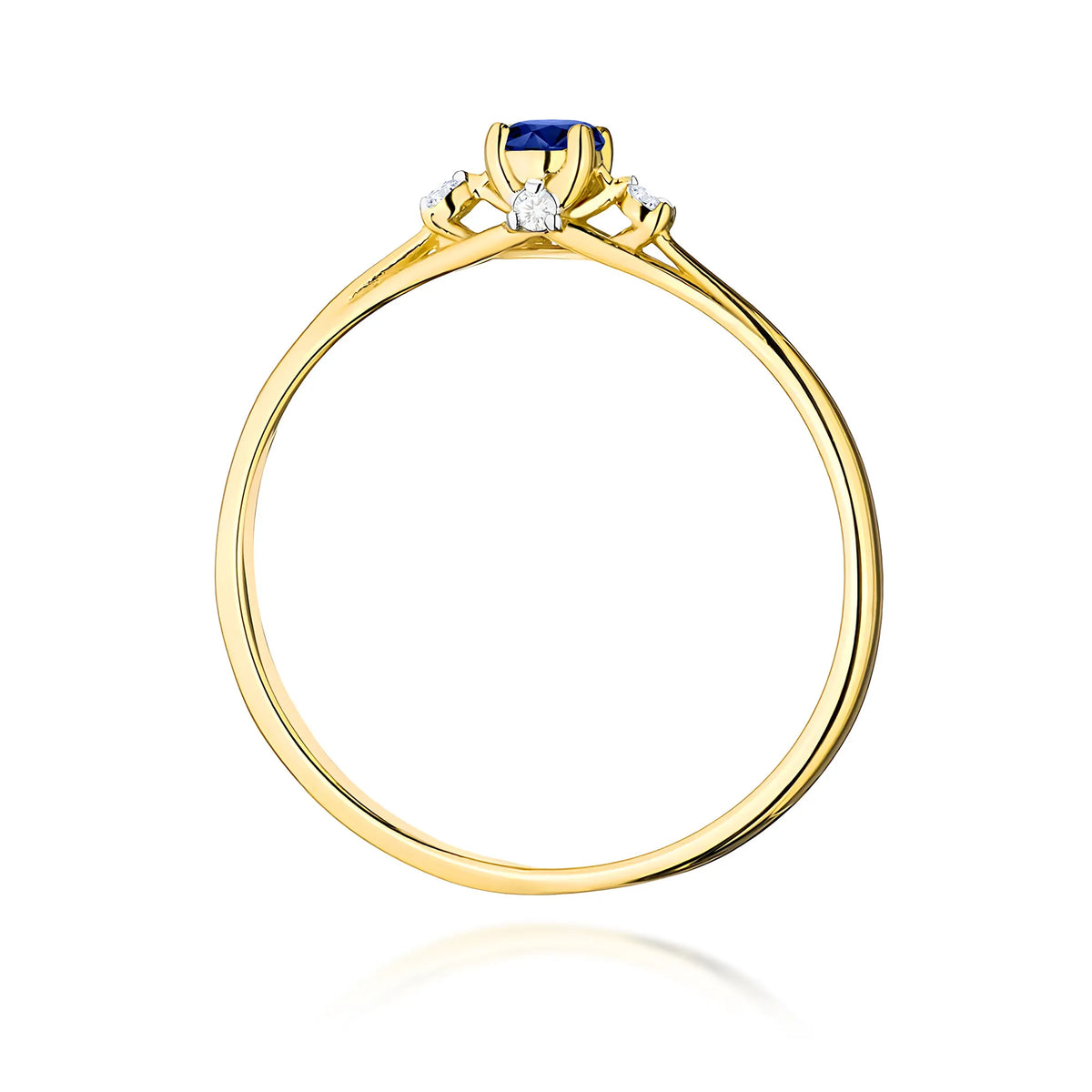 zlatý prsteň s 0,15 ct zafírom a 0,046 ct diamantmi w0614-sab-01