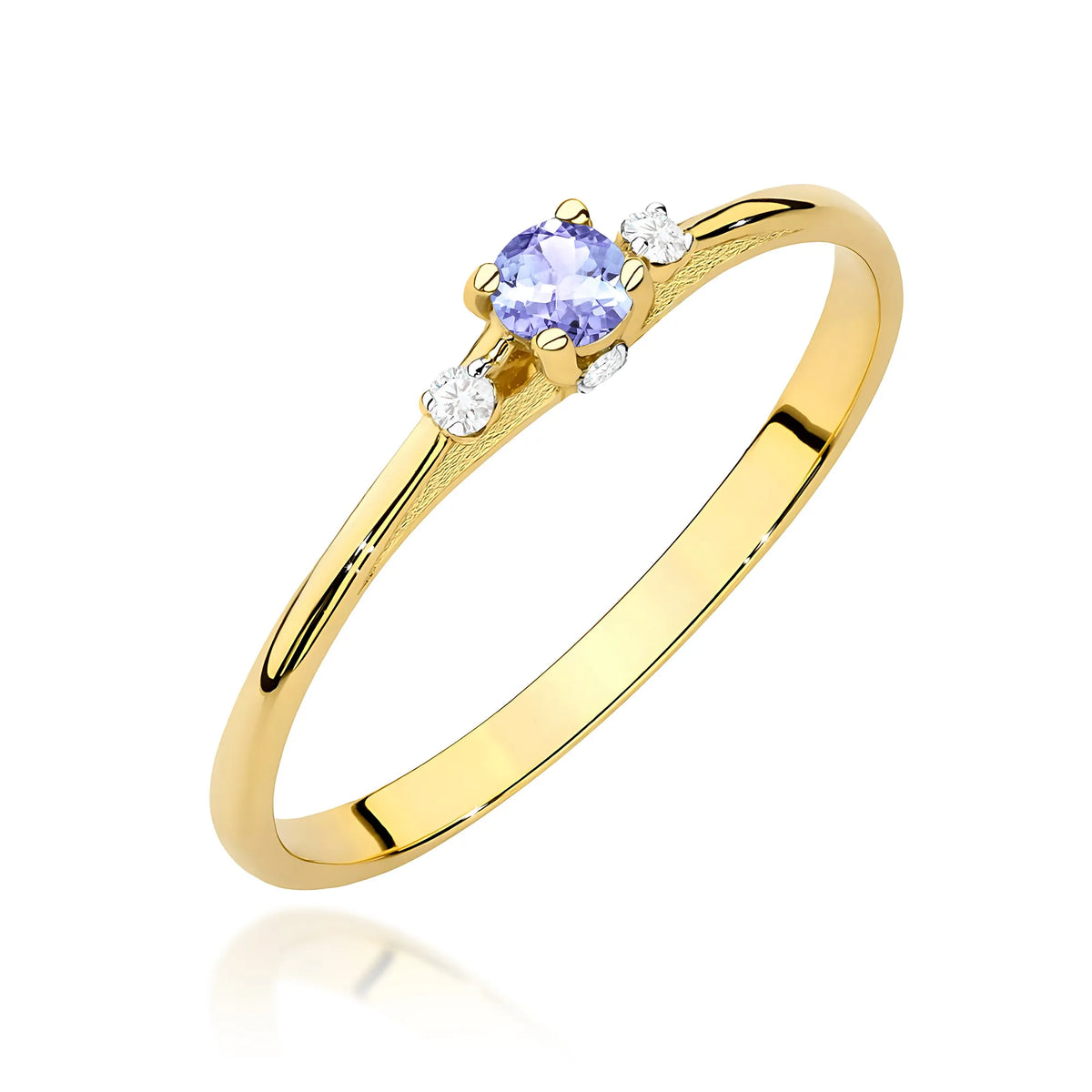 zlatý prsteň s 0,15 ct tanzanitom a 0,046 ct diamantmi w0614-tap-01
