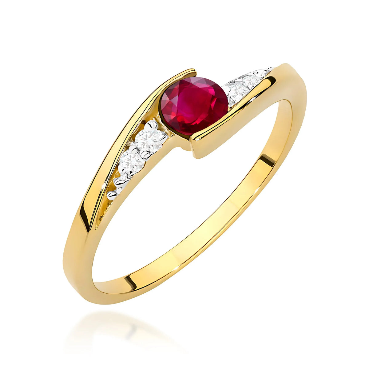 zlatý prsteň s 0,30 ct rubínom a 0,058 ct diamantmi w0618-rur-01