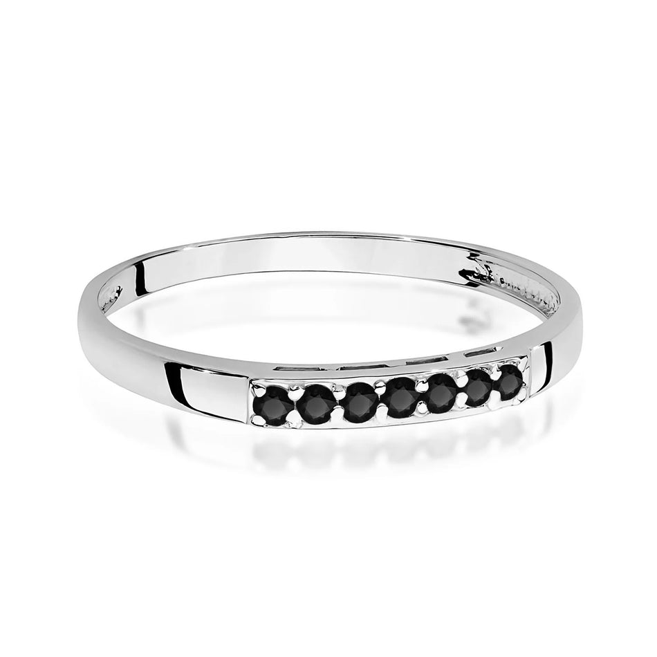 Prsteň z bieleho zlata s čiernymi diamantmi s hmotnosťou 0,102 ct