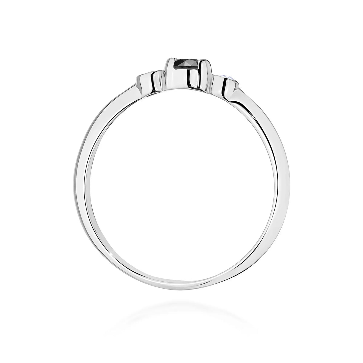 zlatý prsteň s 0,12 ct čiernym diamantom a 0,06 ct diamantmi w0620-dib-01