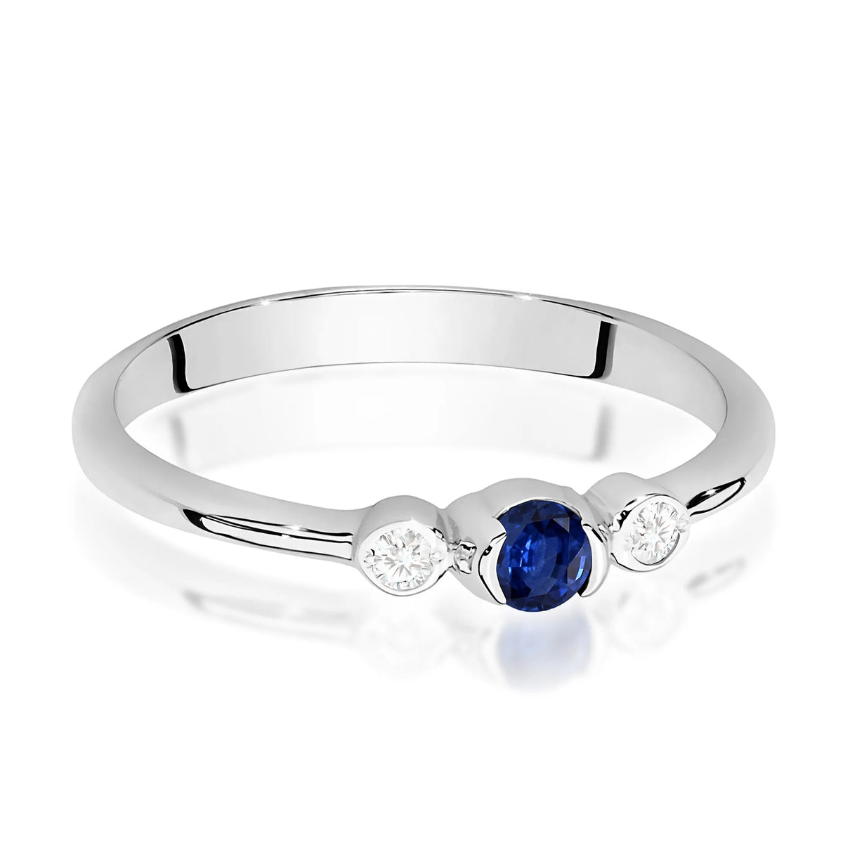 zlatý prsteň s 0,15 ct zafírom a 0,06 ct diamantmi w0620-sab-01