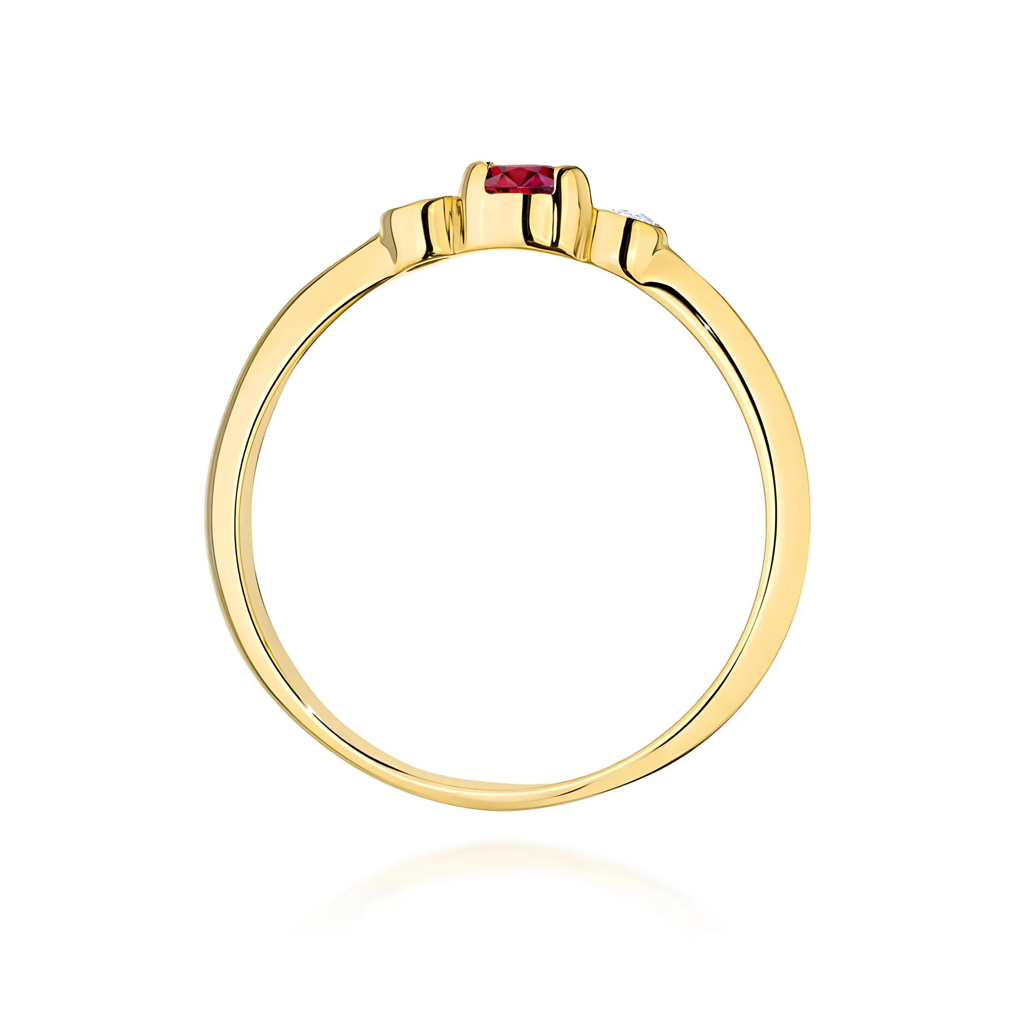 zlatý prsteň s 0,15 ct rubínom a 0,06 ct diamantmi w0620-rur-01