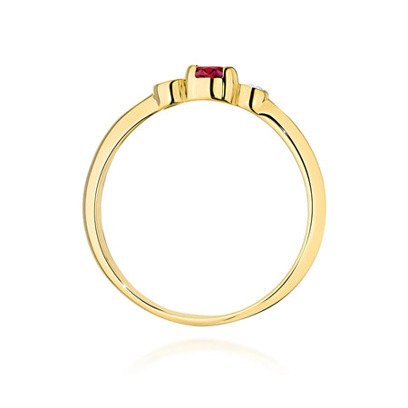zlatý prsteň s 0,15 ct rubínom a 0,06 ct diamantmi w0620-rur-01