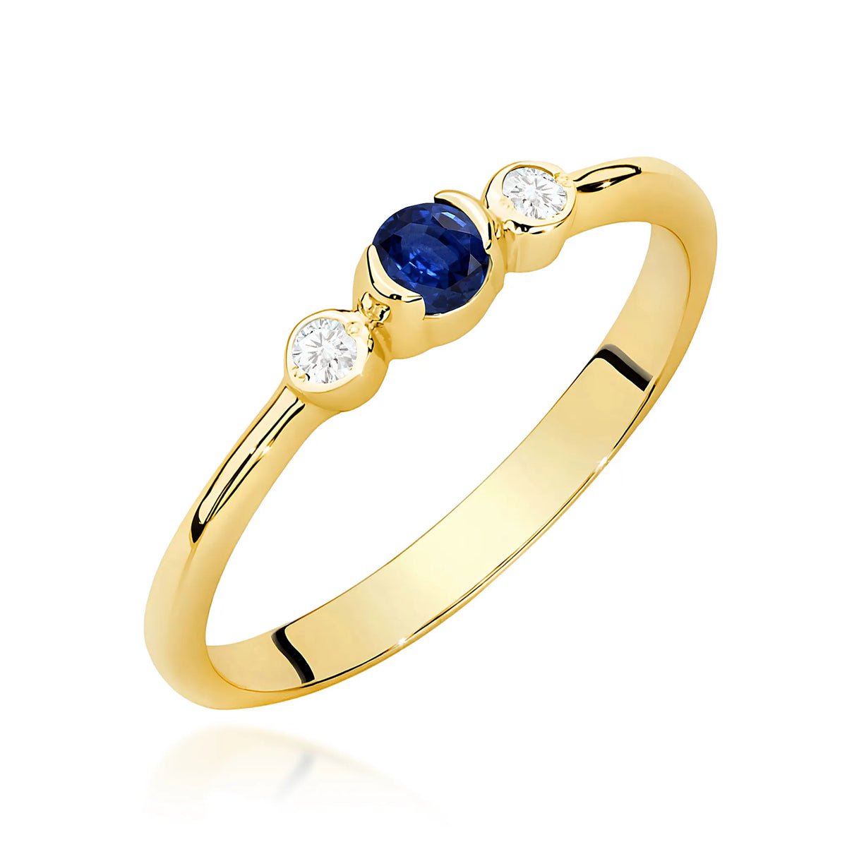 zlatý prsteň s 0,15 ct zafírom a 0,06 ct diamantmi w0620-sab-01