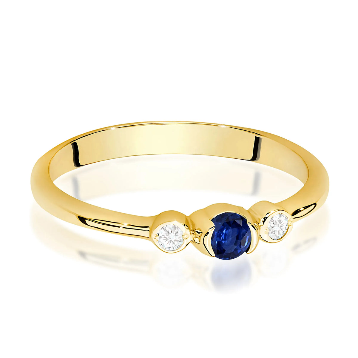 zlatý prsteň s 0,15 ct zafírom a 0,06 ct diamantmi w0620-sab-01