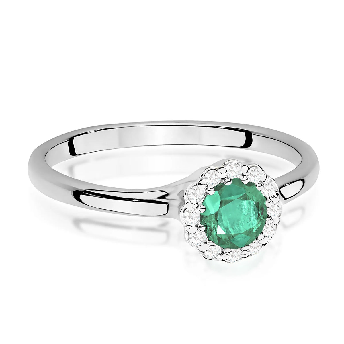zlatý prsteň s 0,50 ct smaragdom a 0,103 ct diamantmi w0622-emg-01