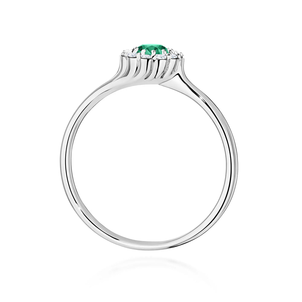 zlatý prsteň s 0,50 ct smaragdom a 0,103 ct diamantmi w0622-emg-01
