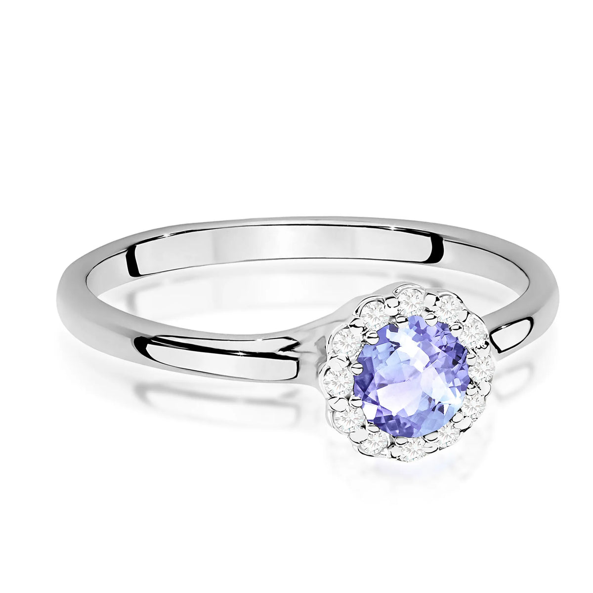 zlatý prsteň s 0,50 ct tanzanitom a 0,103 ct diamantmi w0622-tap-01
