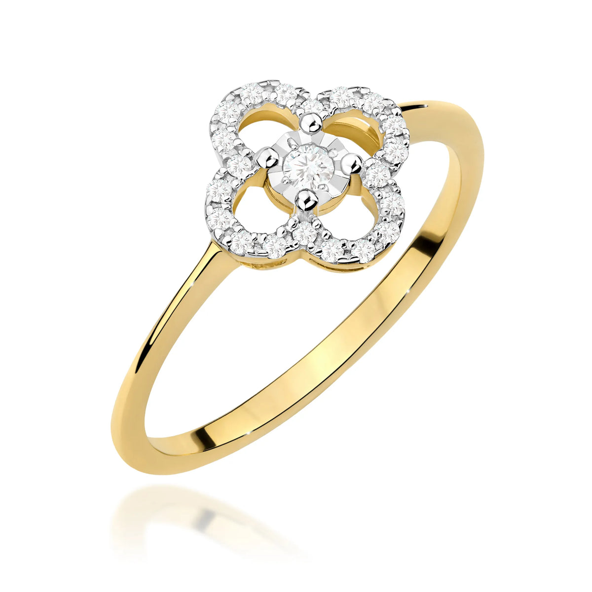 zlatý prsteň s diamantmi 0,03 ct a 0,10 ct w0627-diw-01