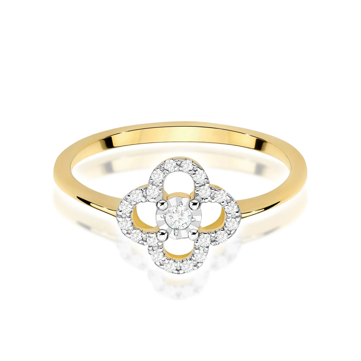 zlatý prsteň s diamantmi 0,03 ct a 0,10 ct w0627-diw-01