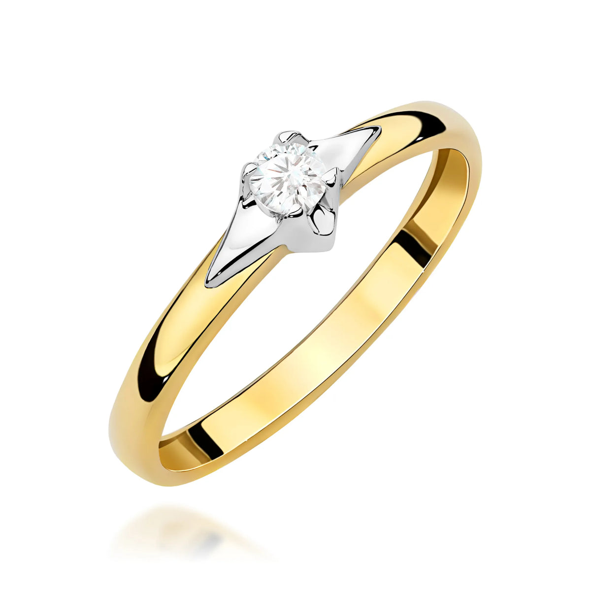 zlatý prsteň s diamantom 0,15 ct w0666-diw-01