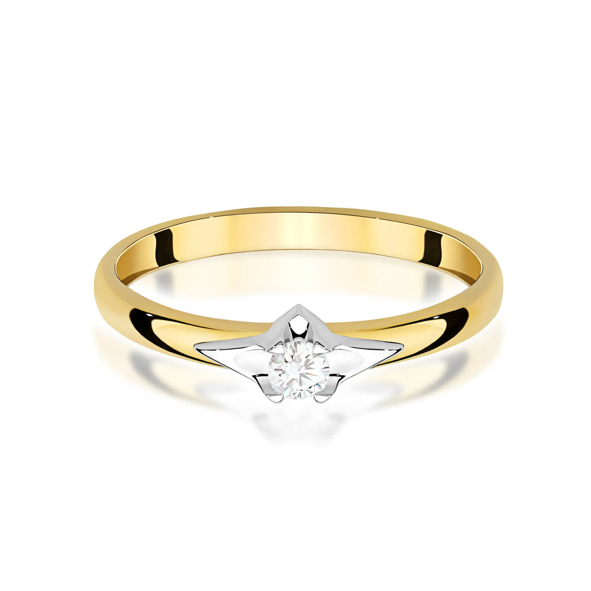 zlatý prsteň s diamantom 0,15 ct w0666-diw-01