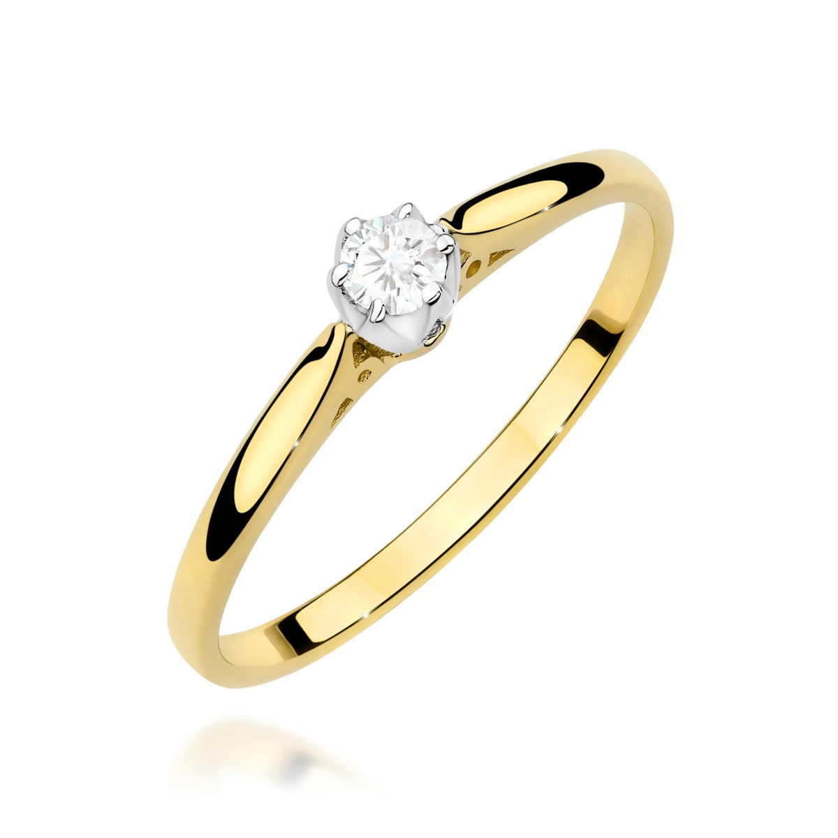 zlatý prsteň s diamantom 0,10 ct w0672-diw-01