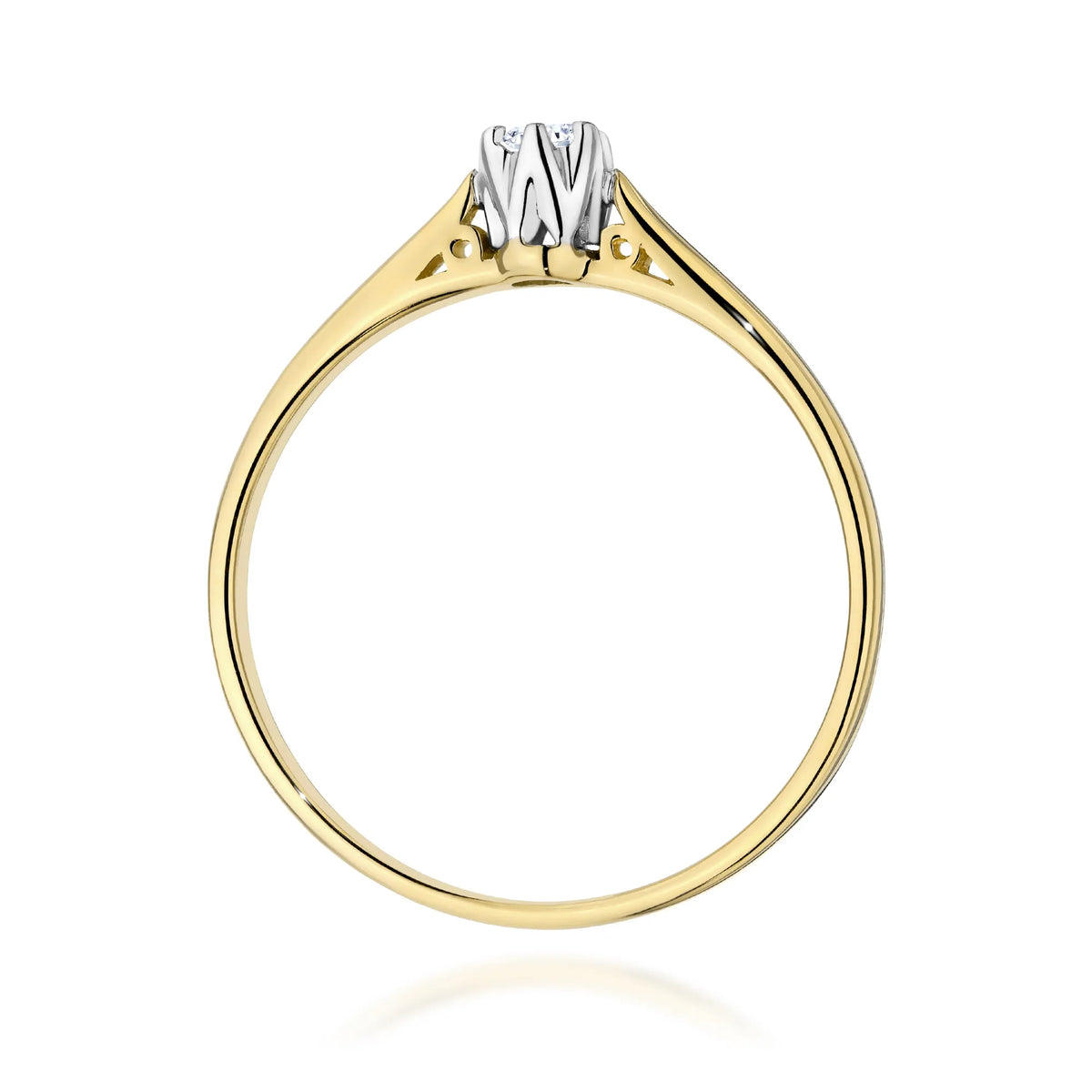 zlatý prsteň s diamantom 0,10 ct w0672-diw-01