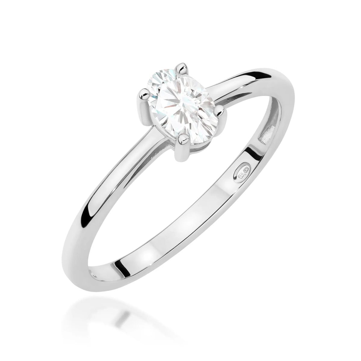 Diamond Engagement Ring in 585 White Gold