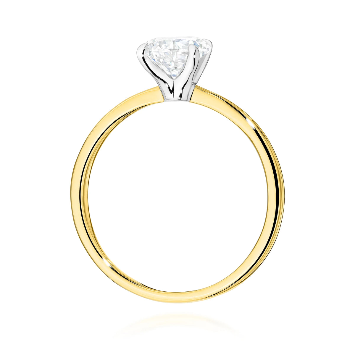 Prsteň zo žltého zlata s lab-grown diamantom Pear s hmotnosťou 1,00 ct
