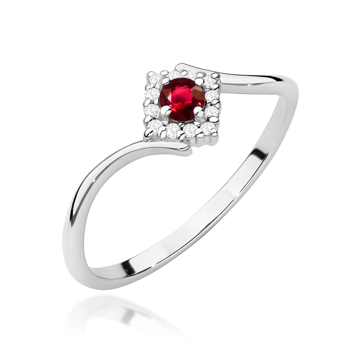 zlatý prsteň s 0,15 ct rubínom a 0,06 ct diamantmi w0702-rur-01