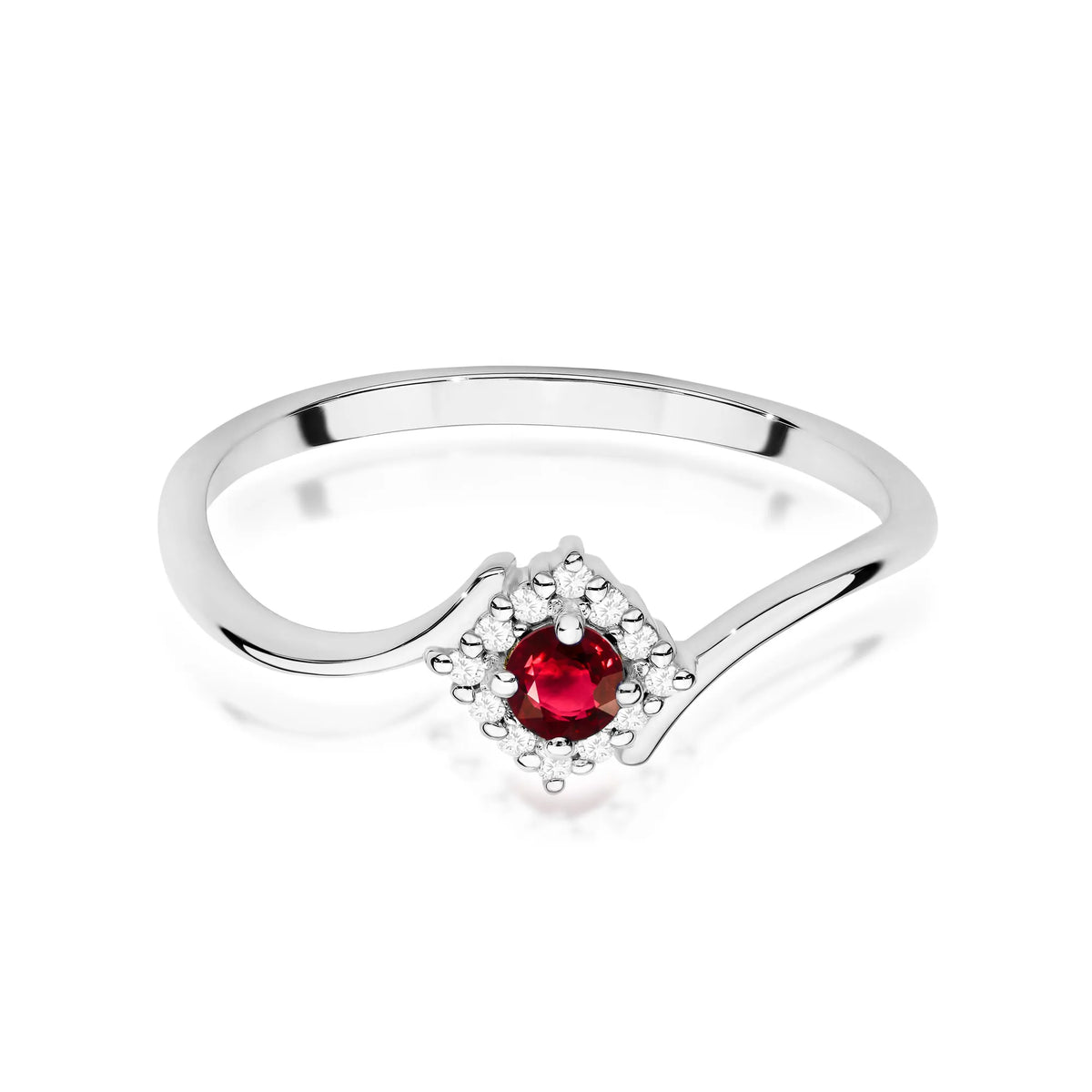 zlatý prsteň s 0,15 ct rubínom a 0,06 ct diamantmi w0702-rur-01