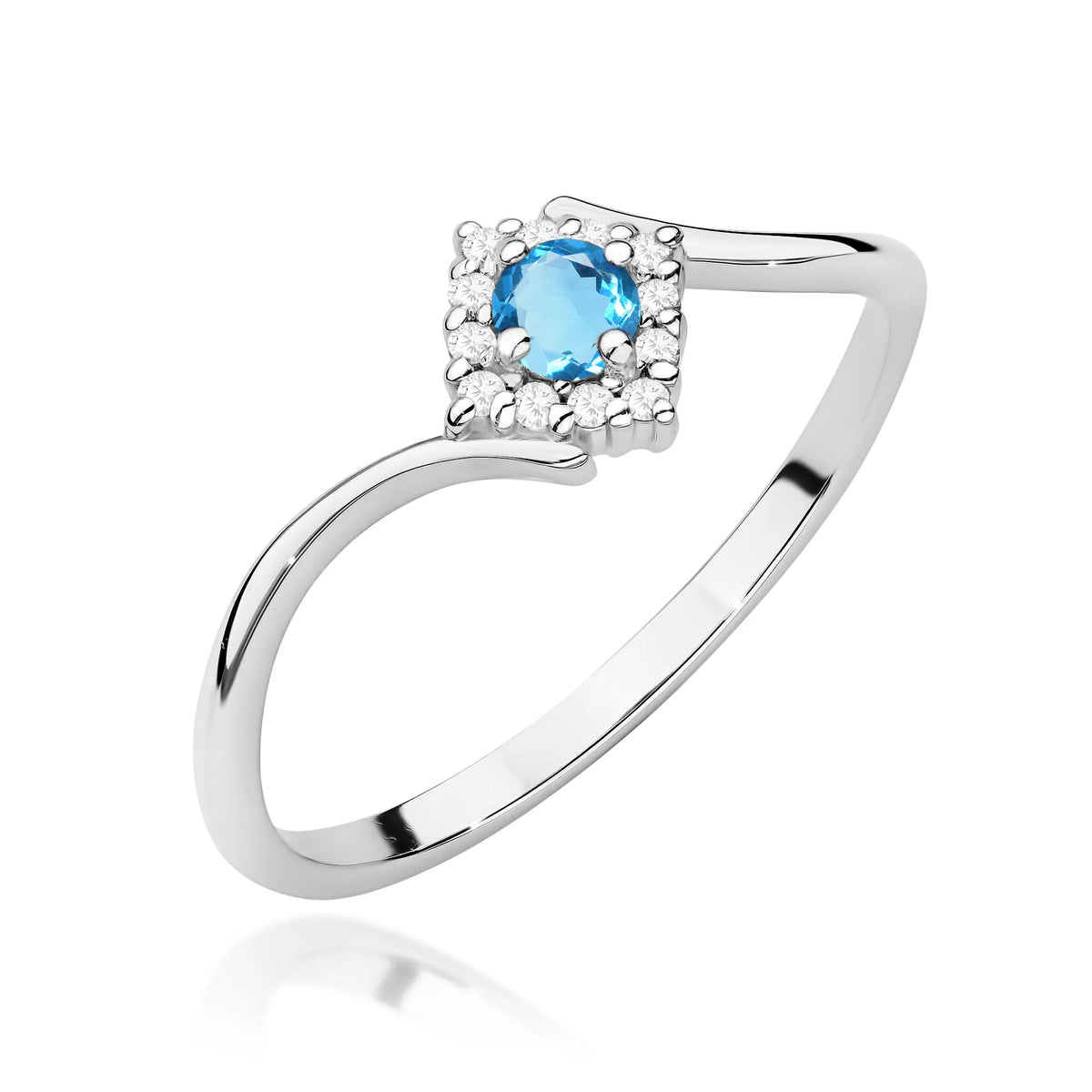zlatý prsteň s topásom 0,15 ct a diamantmi 0,06 ct w0702-tob-01