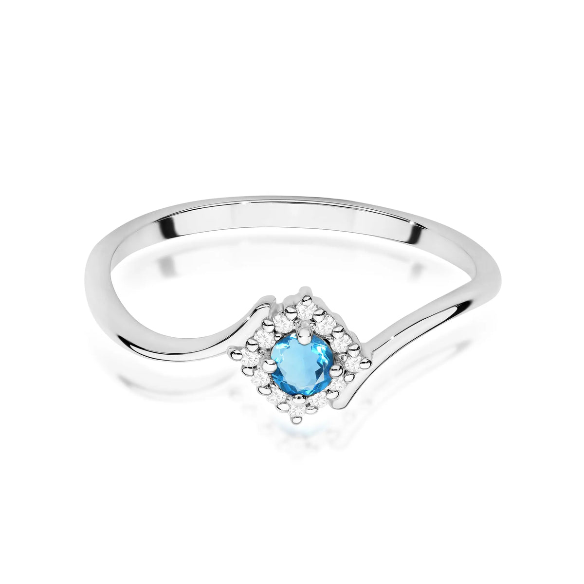 zlatý prsteň s topásom 0,15 ct a diamantmi 0,06 ct w0702-tob-01