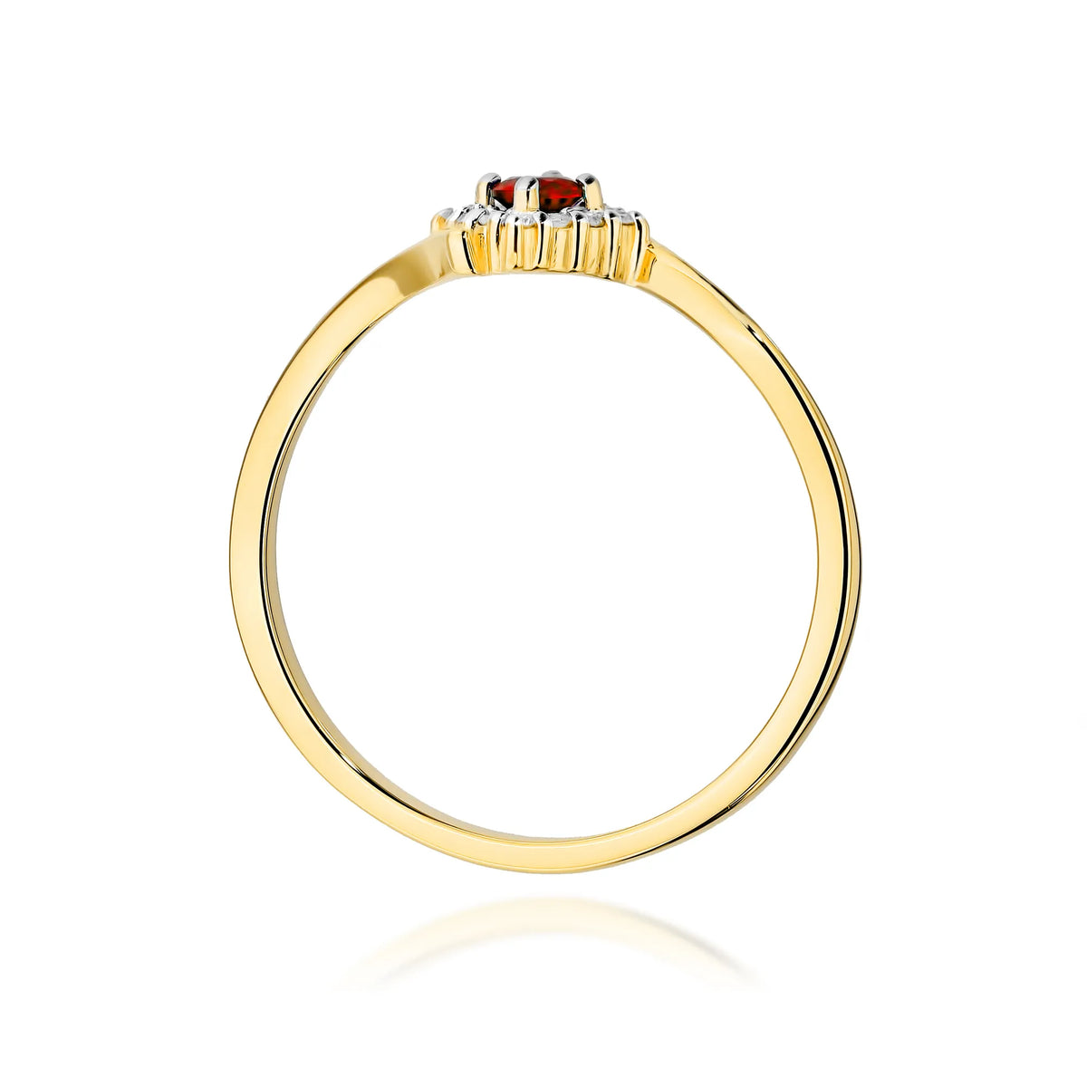 zlatý prsteň s 0,15 ct rubínom a 0,06 ct diamantmi w0702-rur-01