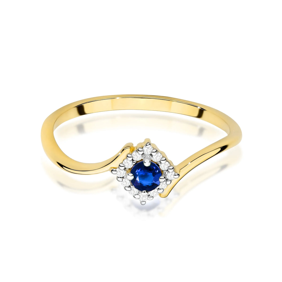 zlatý prsteň s 0,15 ct zafírom a 0,06 ct diamantmi w0702-sab-01