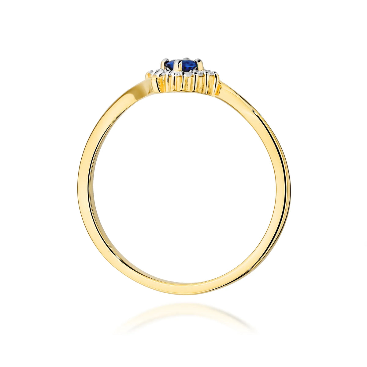zlatý prsteň s 0,15 ct zafírom a 0,06 ct diamantmi w0702-sab-01