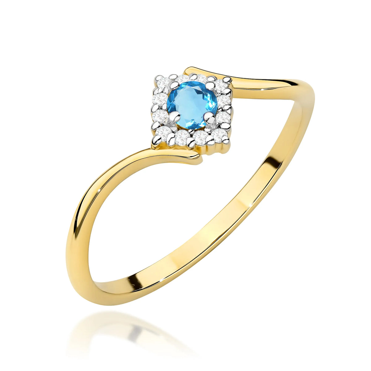 zlatý prsteň s topásom 0,15 ct a diamantmi 0,06 ct w0702-tob-01