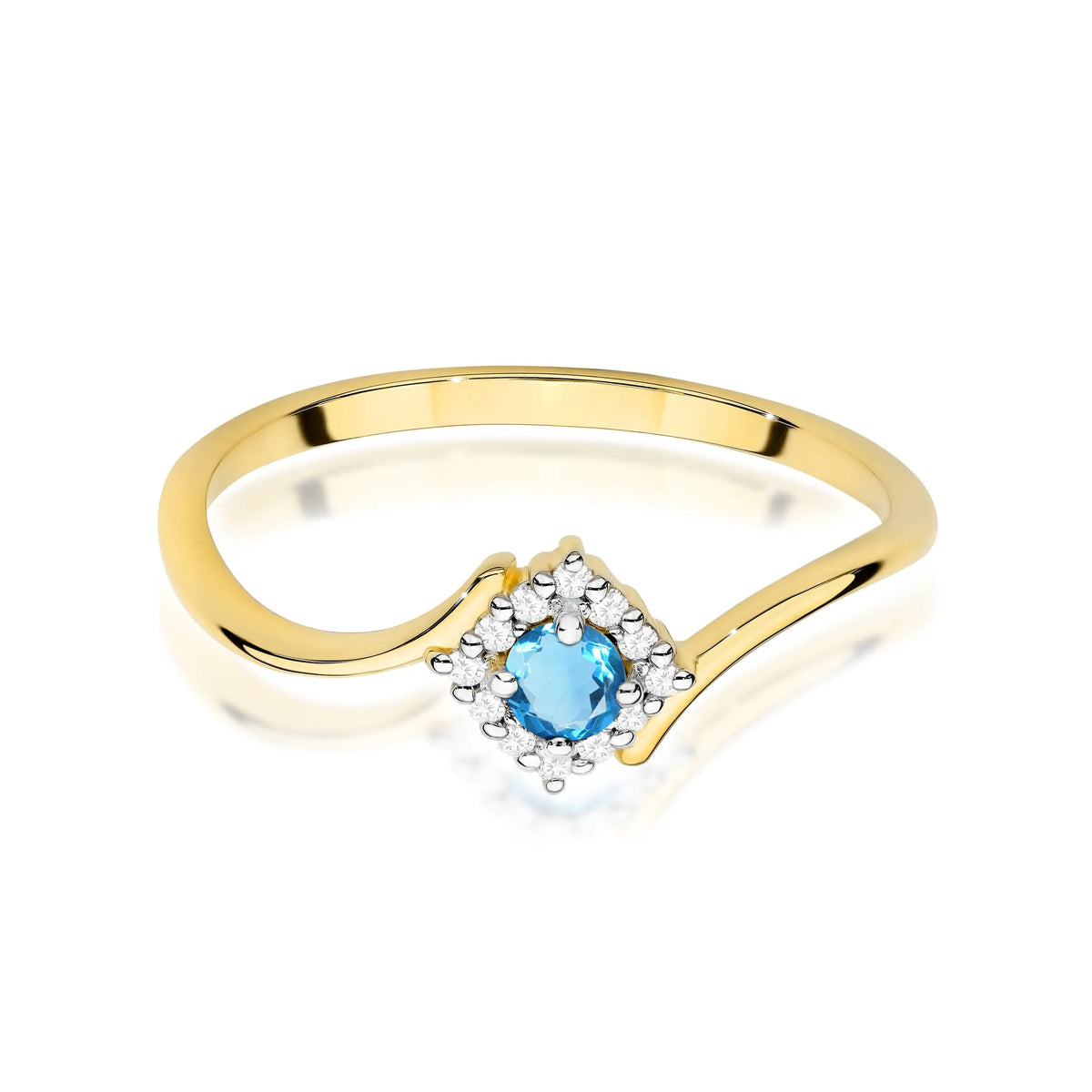 zlatý prsteň s topásom 0,15 ct a diamantmi 0,06 ct w0702-tob-01