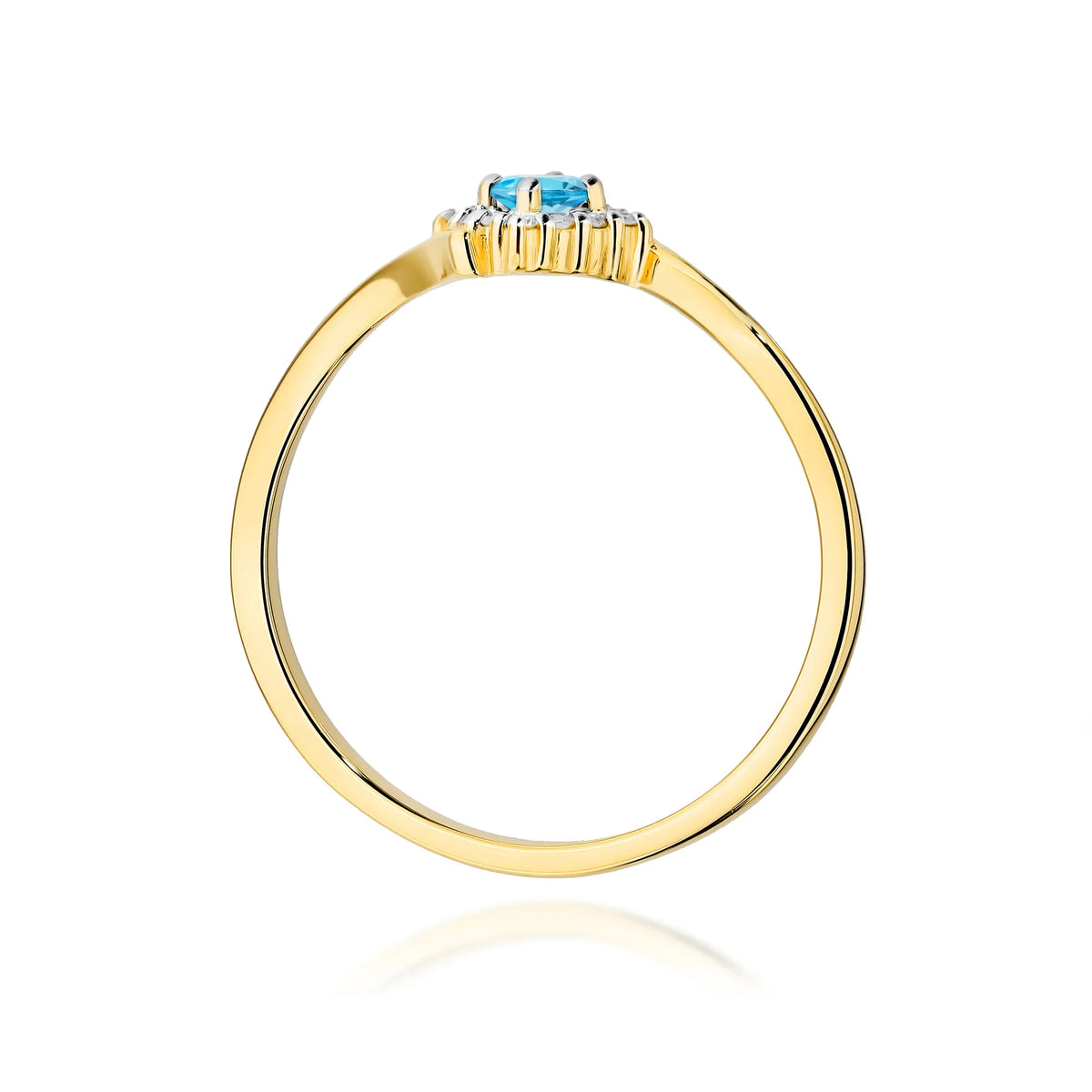 zlatý prsteň s topásom 0,15 ct a diamantmi 0,06 ct w0702-tob-01
