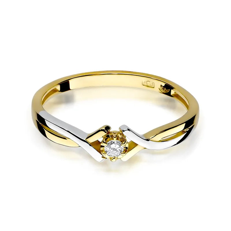 zlatý prsteň s diamantom 0,10 ct w0190-diw-04