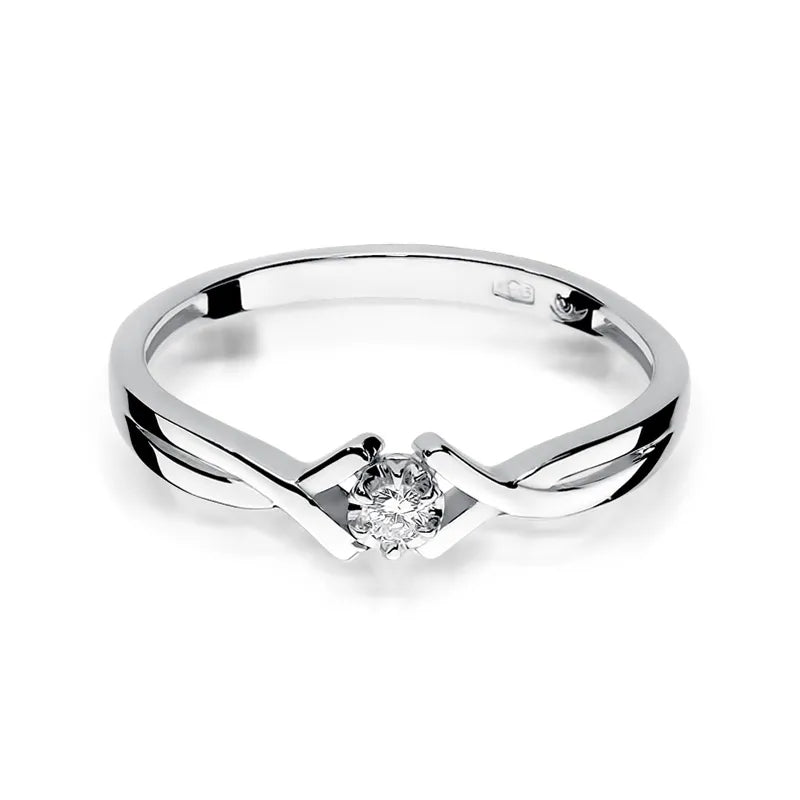 zlatý prsteň s diamantom 0,10 ct w0190-diw-04