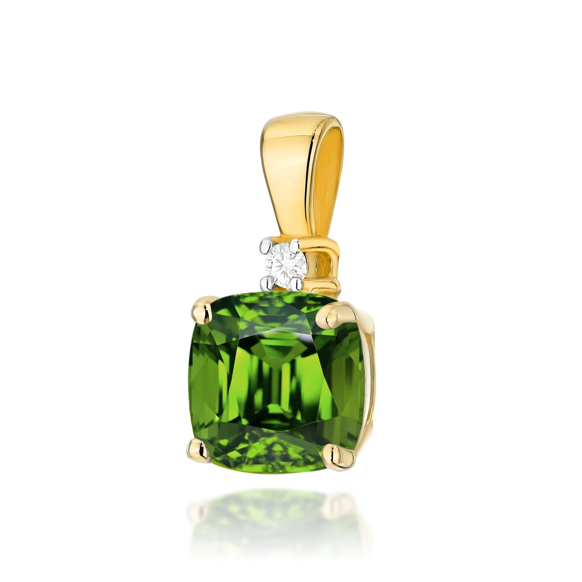 zlatý prívesok s 1,00 ct olivínom a 0,0145 ct diamantmi z0003-peg-01