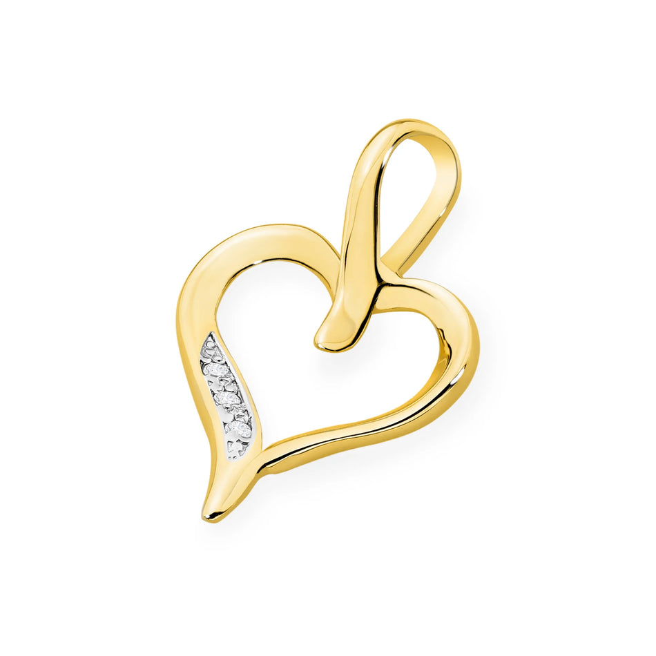 Gold Pendant with 0.015ct Diamonds