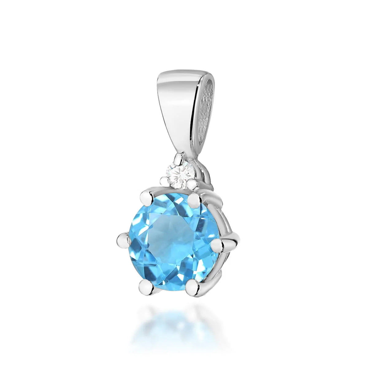 zlatý prívesok s topásom 0,50 ct a diamantmi 0,015 ct z0076-tob-01