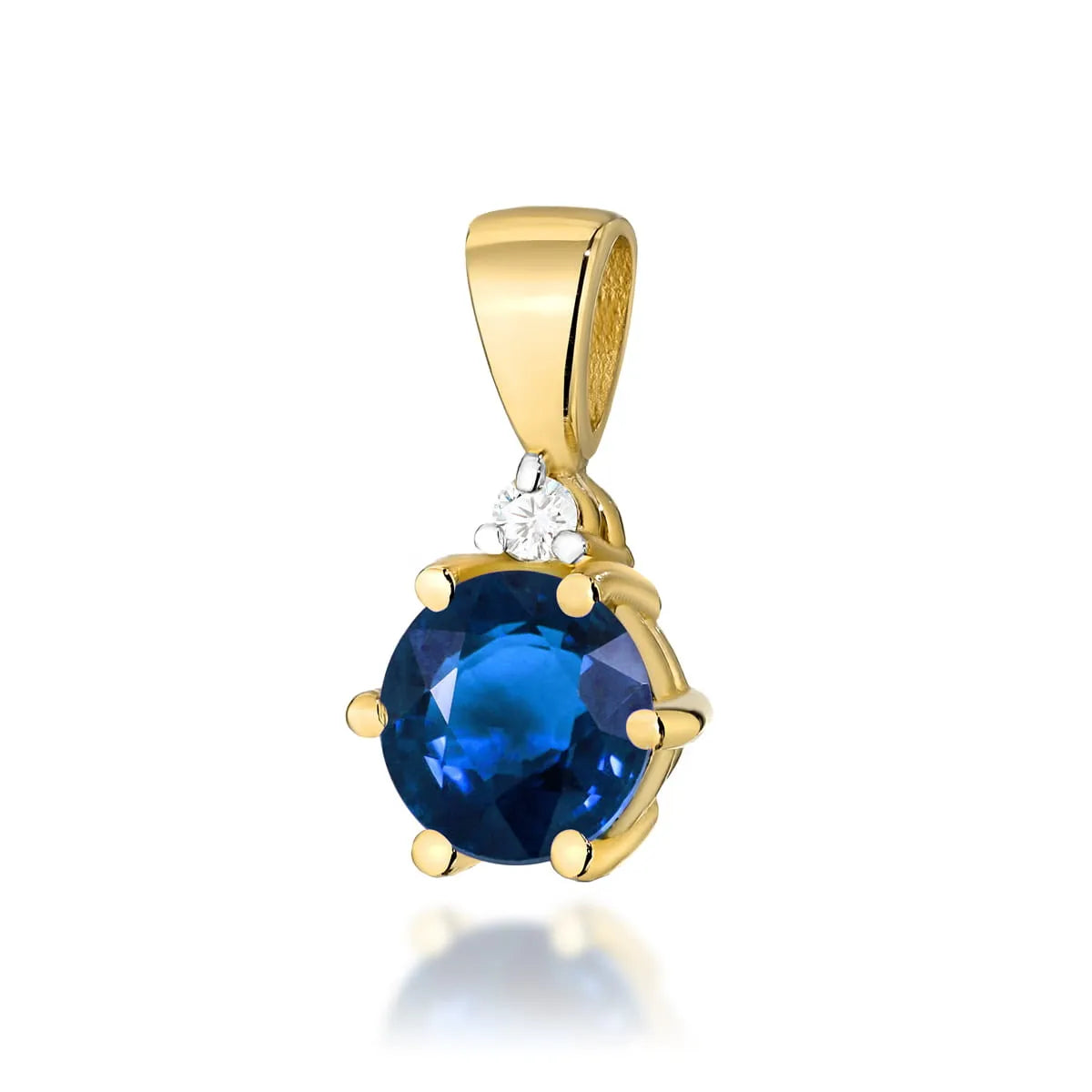 zlatý prívesok so zafírom 0,50 ct a diamantmi 0,015 ct z0076-sab-01