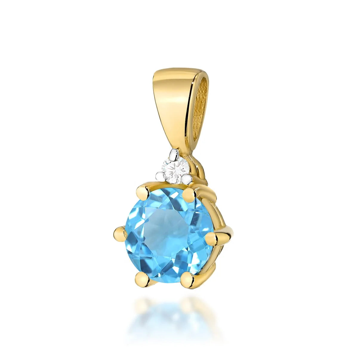 zlatý prívesok s topásom 0,50 ct a diamantmi 0,015 ct z0076-tob-01