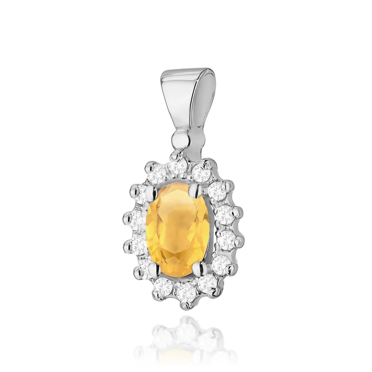 zlatý prívesok so 0,60 ct citrínom a 0,12 ct diamantmi z0182-ciy-01