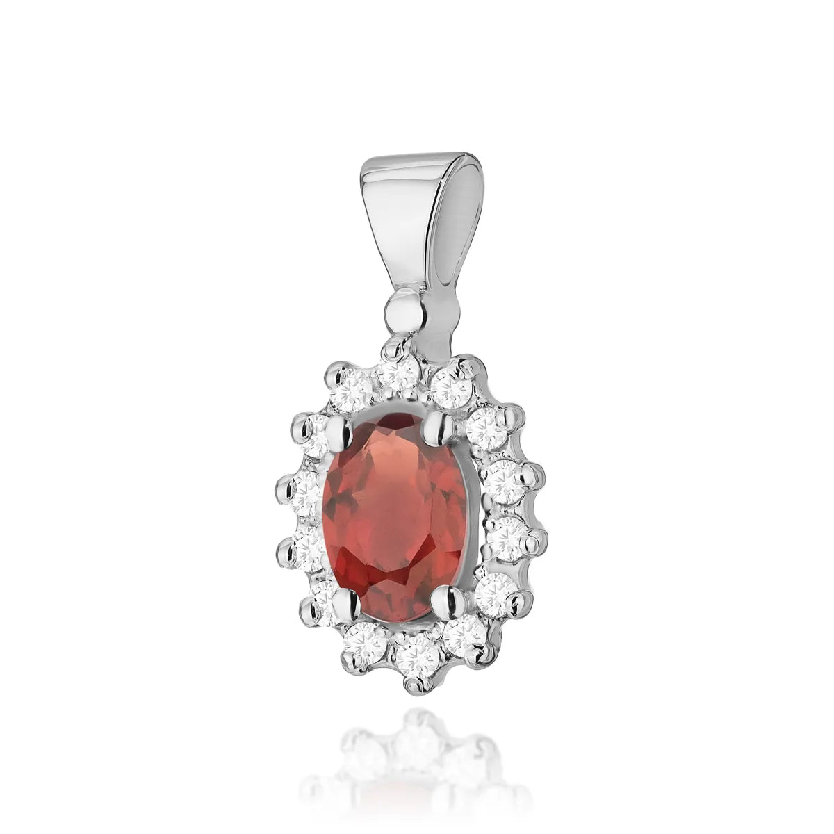zlatý prívesok s 0,50 ct granátom a 0,12 ct diamantmi z0182-gar-01