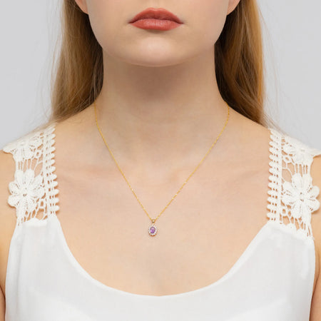 zlatý prívesok s 0,40 ct ametystom a 0,12 ct diamantmi z0182-amv-01