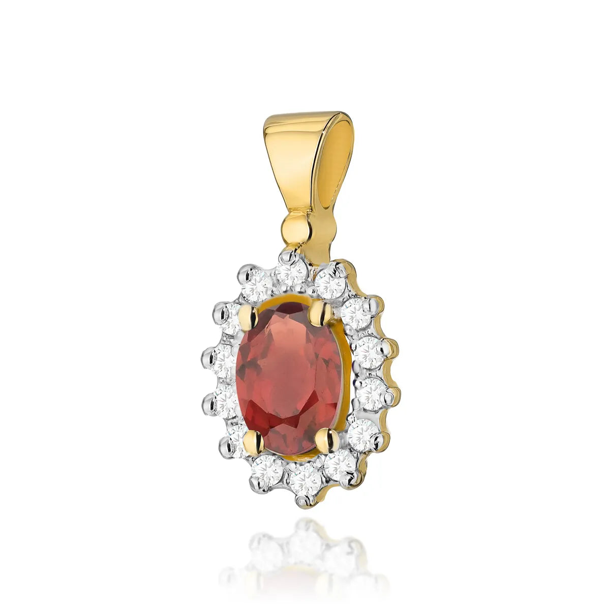 zlatý prívesok s 0,50 ct granátom a 0,12 ct diamantmi z0182-gar-01