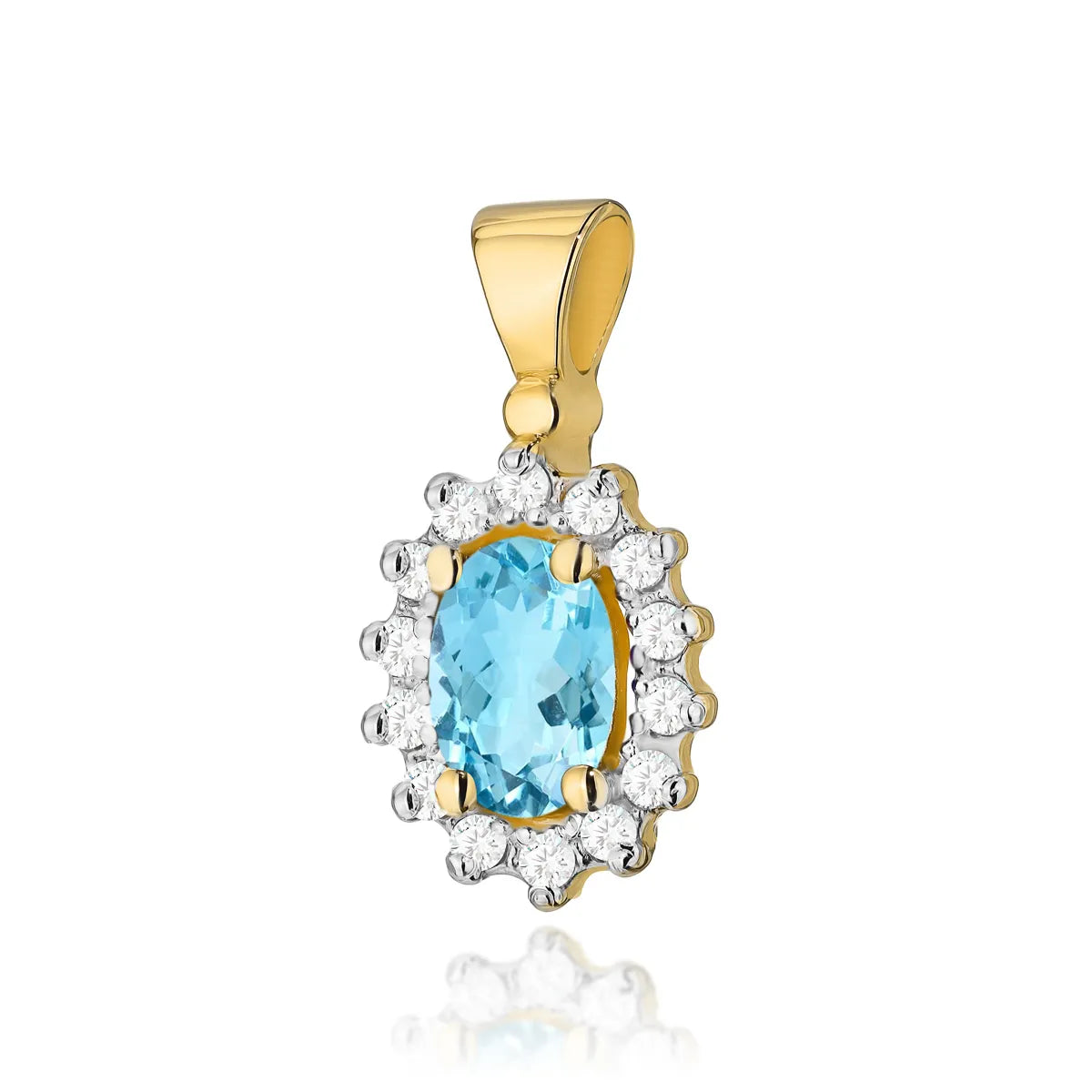 zlatý prívesok s topásom 0,50 ct a diamantmi 0,12 ct z0182-tob-01
