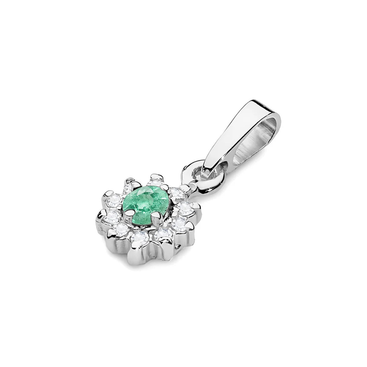zlatý prívesok s 0,15 ct smaragdom a 0,086 ct diamantmi z0185-emg-01