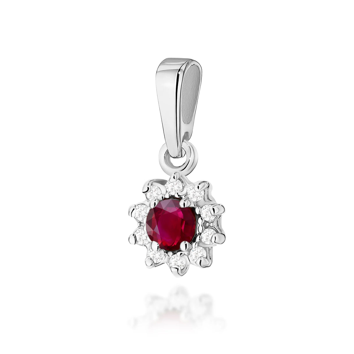 zlatý prívesok s 0,15 ct rubínom a 0,086 ct diamantmi z0185-rur-01