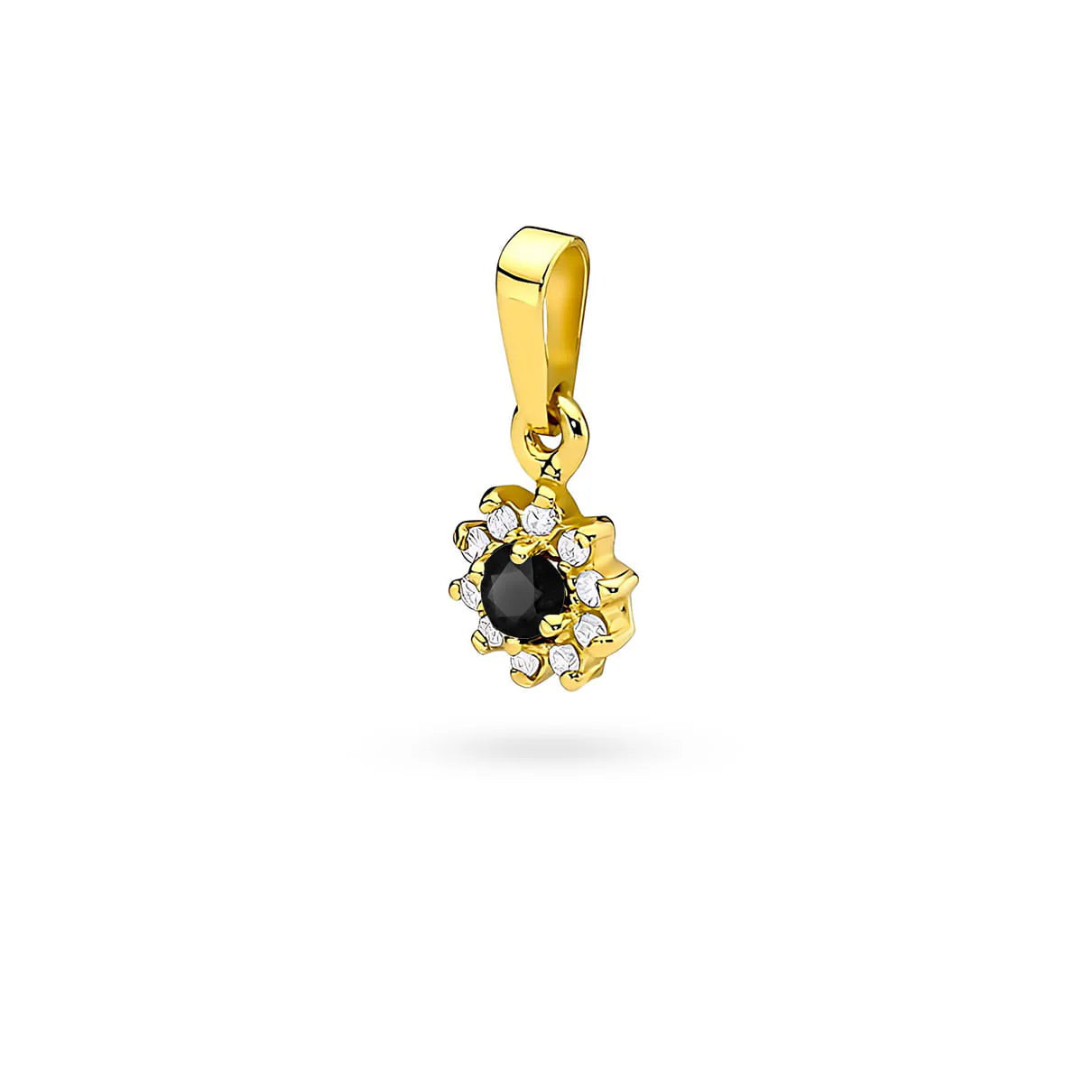 zlatý prívesok s 0,12 ct čiernym diamantom a 0,086 ct diamantmi z0185-dib-01
