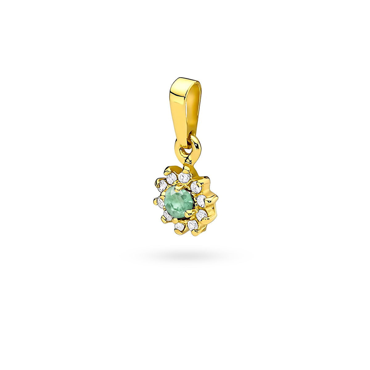 zlatý prívesok s 0,15 ct smaragdom a 0,086 ct diamantmi z0185-emg-01