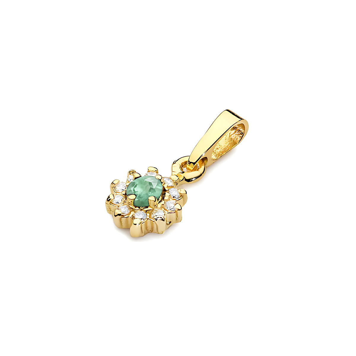 zlatý prívesok s 0,15 ct smaragdom a 0,086 ct diamantmi z0185-emg-01