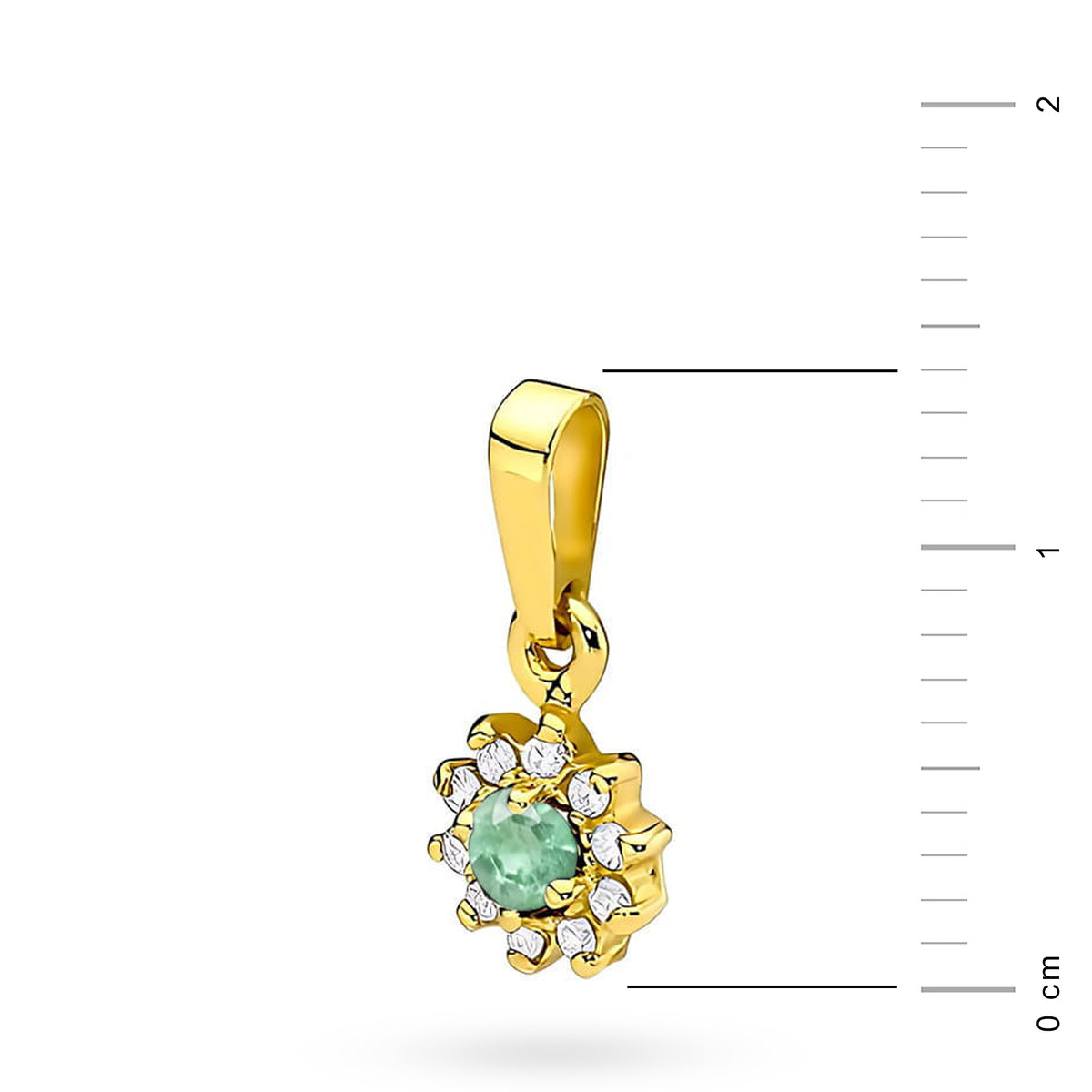 zlatý prívesok s 0,15 ct smaragdom a 0,086 ct diamantmi z0185-emg-01